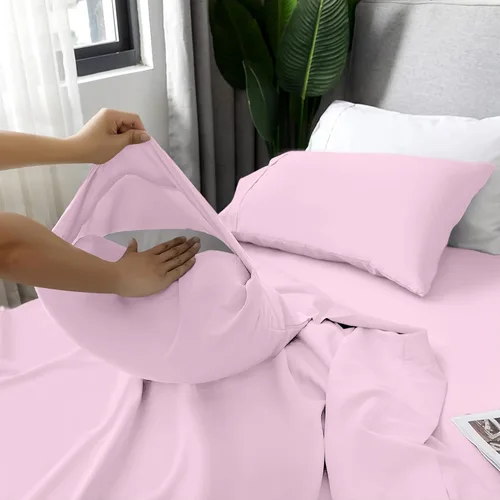 Vista 328 de LUX Décor - Juego de sábanas Twin de microfibra ultrasuave de 3 piezas con sábana encimera, sábana bajera de 16 pulgadas de profundidad y funda
