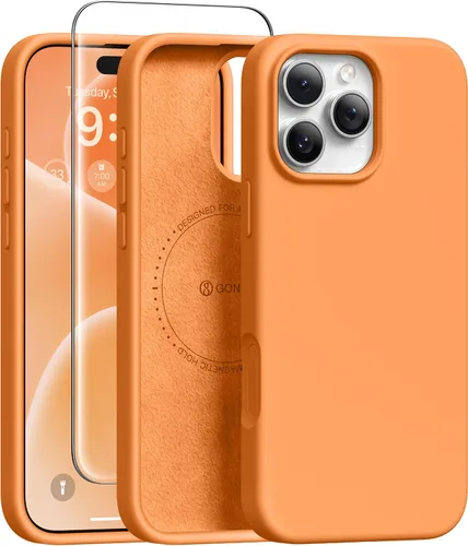 Vista 258 de GONEZ Funda magnética para iPhone 12 Case / 12 Pro Case, compatible con MagSafe, [protector de pantalla + protector de lente de cámara], funda