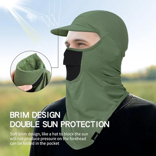 Vista 5 de SUNMECI Pasamontañas de protección solar transpirable de ala completa, máscara refrescante para pesca, barco, ciclismo, máscara solar para hombres