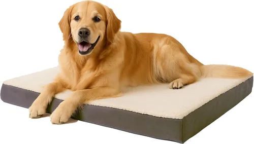 Vista 21 de PETMAKER Cama ortopédica para perros, cama para perros de espuma viscoelástica de 2 capas con funda Sherpa lavable a máquina, cama para perros