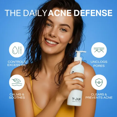 Vista 3 de Y'OUR Gel de baño antiacné de aloe vera Fórmula suave y no seca Suaviza la textura y unifica el tono Limpia el bacne y los brotes para mujeres