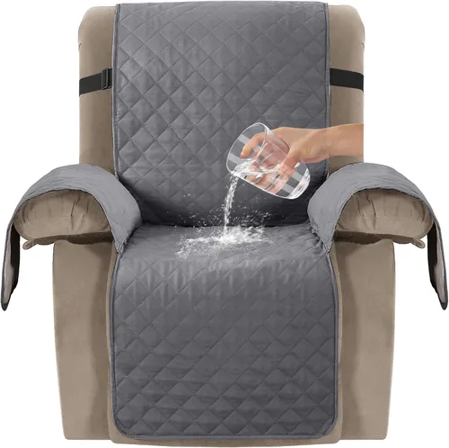 Vista 8 de Turquoize Funda reclinable 100% impermeable para ancianos, fundas reclinables antideslizantes para sillas reclinables de elevación eléctrica Marrón