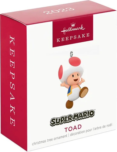 Vista 3 de Hallmark Keepsake Adorno de Navidad miniatura de 0.96 pulgadas 2023, Nintendo Super Mario Toad Mini, regalos para jugadores