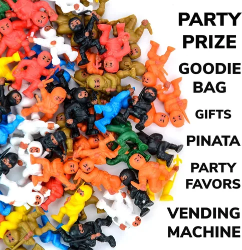 Vista 7 de Set de regalo de figuras de acción de ninja mini, 36 piezas de suministros de fiesta y adornos para tartas de cumpleaños