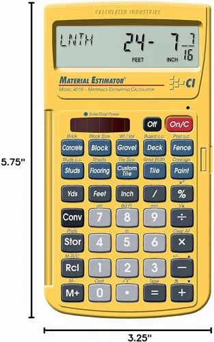 Vista 9 de Calculated Industries 4019 Calculadora de Estimación de Materiales Encuentra Costos de Materiales de Construcción para Proyectos de bricolaje