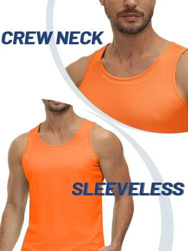 Vista 4 de TACVASEN Camisetas sin mangas para hombre, con UPF 50+, de secado rápido, ligeras, para correr, FPS