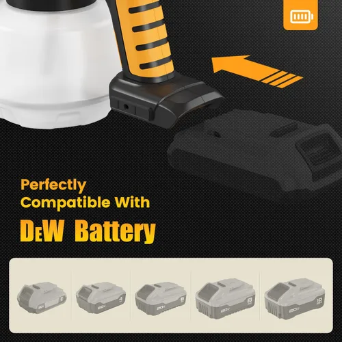 Vista 5 de Pulverizador de pintura inalámbrico para batería Dw 20V MAX, pulverizador de pintura eléctrico con 40.6 fl oz, fácil de limpiar, modos