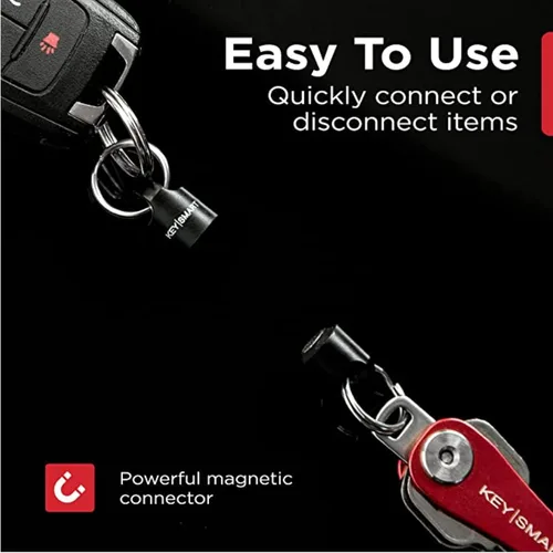 Vista 4 de KeySmart MagConnect - Llavero magnético de liberación rápida, llavero para bolso, bolso, cinturón y automóvil, llavero desmontable