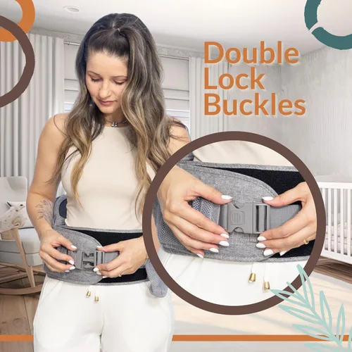 Vista 4 de Portabebés de cadera para bebés – Portabebés ergonómico y ajustable para recién nacidos a niños pequeños con asiento de cadera – Extensor