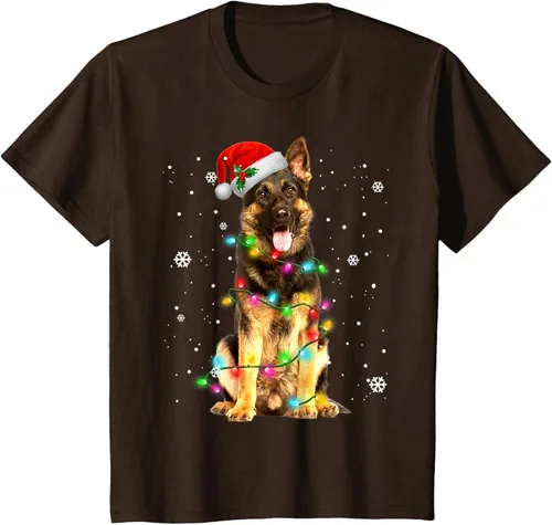 Vista 45 de Suéter de Navidad para perros de pastor alemán, suéter de Navidad para regalos de perros, Negro, S