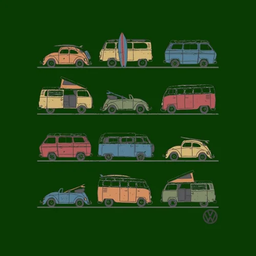Vista 2 de Volkswagen Vans and Beetles Men's Sweatshirt