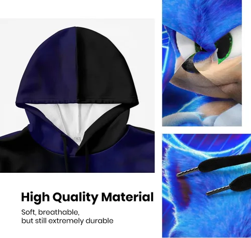 Vista 4 de bendl Sudadera con capucha con estampado 3D de anime para niños y niñas, sudadera con capucha deportiva