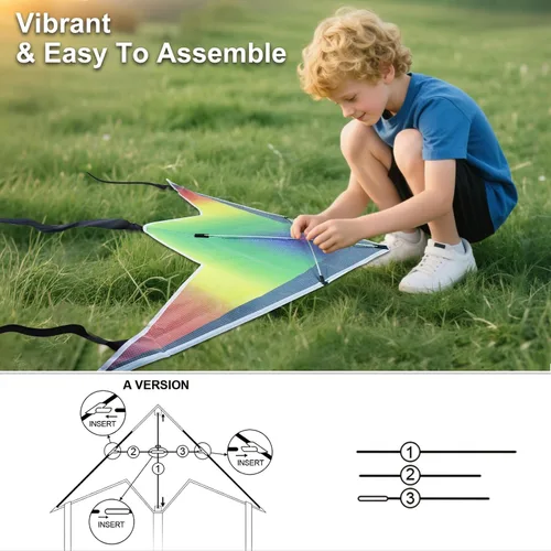Vista 8 de 3 Pack Kite, Kites for Kids Ages 4-8 8-12, Beach Kite for Easy to Fly