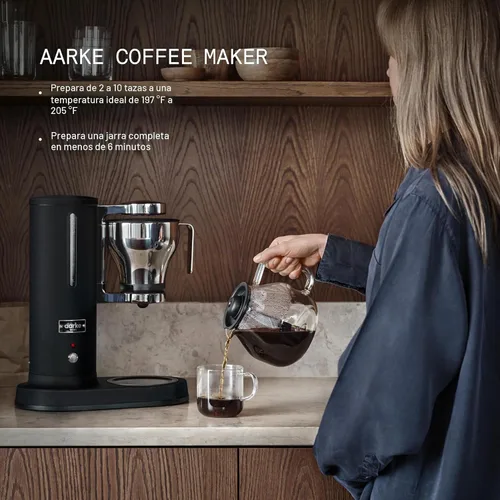 Vista 3 de Cafetera aarke - Eléctrica de 10 tazas / 42 fl oz con goteo y parada automática, jarra de vidrio, prepara una olla completa en menos de 6 minutos