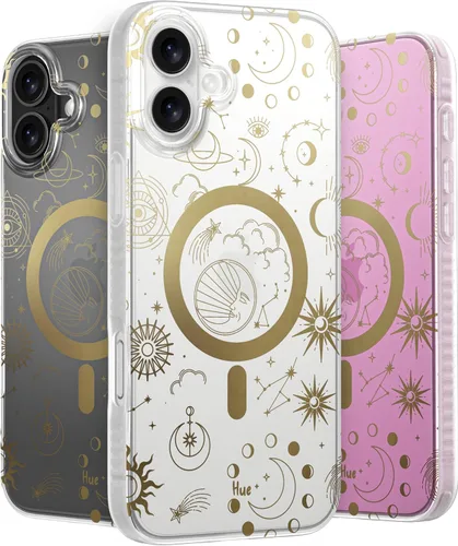 Vista 10 de LONLI Hue - para iPhone 15 Pro Max [Compatible con Magsafe] - Funda de teléfono floral dorada - [Amortiguador de 360°] - Funda de teléfono linda