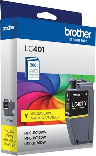 Vista 7 de Brother Cartucho de tinta amarillo de rendimiento estándar LC401Y (2 unidades)
