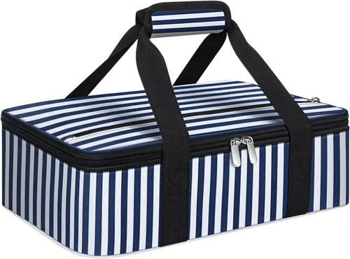 Vista 20 de Porta cacerolas aislado, porta ollas portátil para alimentos calientes o fríos, bolsa de lasaña para almuerzo para fiestas de comida, se adapta a