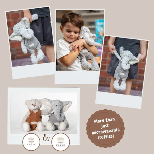 Vista 5 de Ellie Warming Plush - Animal de peluche de aromaterapia lavanda para microondas, calentable y refrigerable