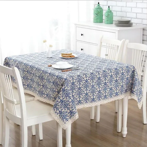 Vista 4 de Bringsine - Mantel de lino lavable, diseño vintage, varios tamaños