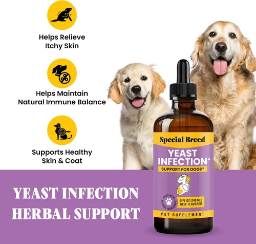 Vista 2 de Alivio natural de la infección por levaduras para perros – Tratamiento de picazón en la piel y los oídos, apoya la alergia y la salud inmunológica