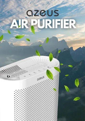 Vista 8 de Azeus FS32 True HEPA Purificador de aire para habitaciones grandes, blanco, alto CADR 400 m³/h, eliminación de caspa de mascotas de polvo de humo