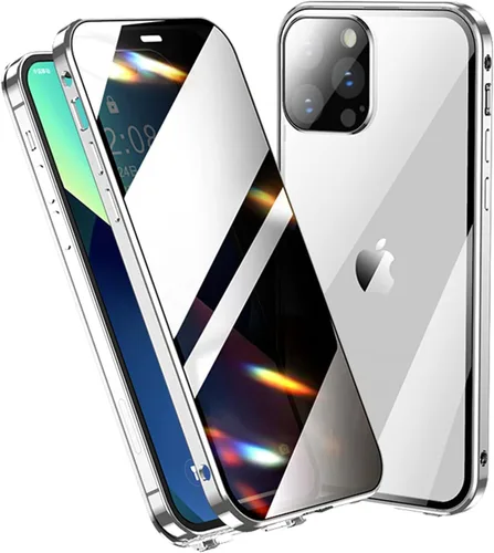 Vista 4 de Funda antiespía para iPhone 13, doble bloqueo de metal, protector de lente de cámara, protector de lente de cámara de cuerpo completo de 360° Oro