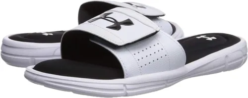 Vista 4 de Under Armour Ignite V Slide Sandalia de meter para hombre, blanco, 7