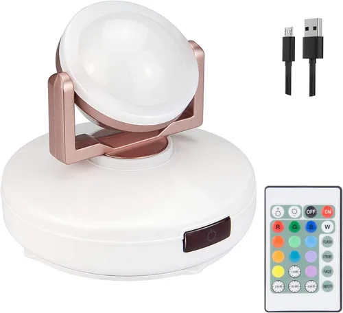 Vista 9 de Luces LED de acento que funcionan con pilas, luz de imagen regulable con control remoto, 12 luces de arte que cambian de color, luz de disco