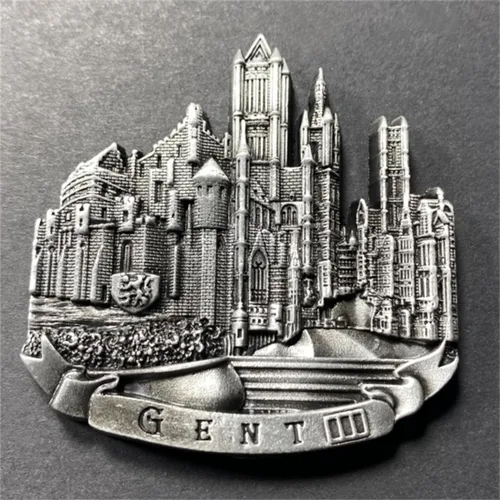Vista 2 de Gante Bélgica atracciones emblemáticas imán para refrigerador 3D recuerdo de viaje decoración nevera etiqueta magnética colección artesanía