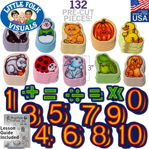 Vista 2 de Little Folk Visuals Juego de 132 piezas de fieltro precortadas para principiantes