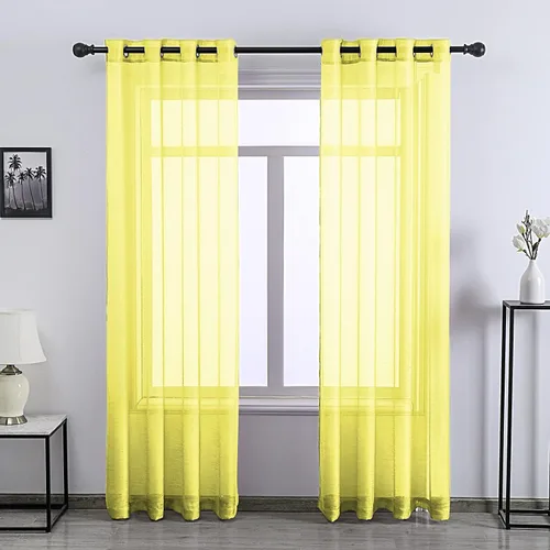 Vista 17 de DONREN 2 paneles de cortina de voile semitransparentes texturizados para ventana de cocina, pequeñas ventanas cortas, cortinas suaves de lujo