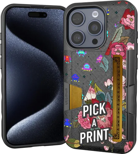 Vista 81 de Smartish Funda tipo cartera para iPhone 11 Pro - Wallet Slayer Vol. 2 [soporte protector delgado] tarjetero (seda) - Black Tie Affair