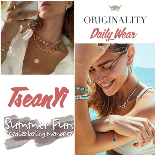 Vista 5 de TseanYi - Collar con colgante de perlas y cadena de plata infinita Lariat Gargantilla ajustable y cadena de clavícula en Y joyería para mujeres
