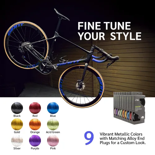 Vista 3 de JRC Components Orimono - Cinta metálica para manillar de bicicleta, juego de 2 cintas de barra para bicicleta de carretera, envoltura de manillar