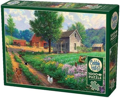 Vista 2 de Cobble Hill - Rompecabezas de 1000 piezas - Farm Country - Muestra de póster incluido