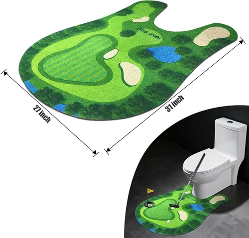 Vista 5 de PITCOTT Juego de golf de inodoro, mini golf que se puede jugar en el baño, maravilloso tiempo para el baño, regalos de broma, divertido regalo