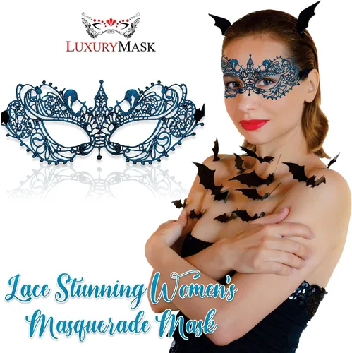Vista 3 de Masquerade Mask For Women Lace Masquerade Masks for Masquerade Party, Proms, Venetian Party, Mardi Gras, Halloween & Cosplay