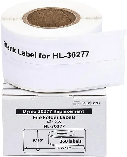 Vista 6 de HOUSELABELS DYMO 30277 - Etiquetas para carpetas de archivos compatibles (9/16 x 3-7/16 pulgadas; 2 en adelante), adhesivo permanente fuerte