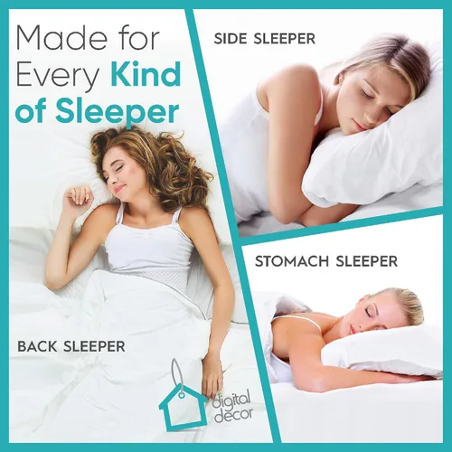 Vista 6 de Conjunto de dos almohadas alternativas para hoteles cinco estrellas 100% de algodón fabricadas en los EE. UU. con tres niveles de confort, Algodón