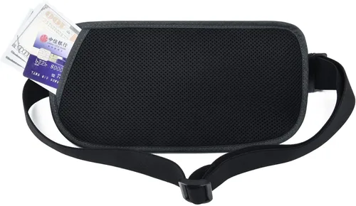 Vista 142 de DAITET Cinturón de dinero, soporte para pasaporte, cartera de viaje oculta segura con bloqueo RFID, riñonera encubierta (negro), Negro, Rfid