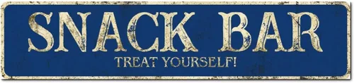 Vista 11 de Madcolitote Letrero de calle personalizado SNACK BAR con texto en inglés «Snack Bar» de madera para decorar la pared de la sala de estar, arte