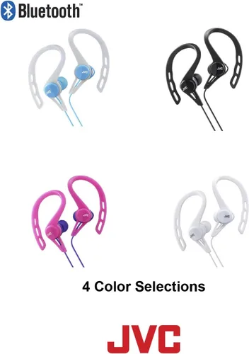 Vista 6 de JVC HAEC20BTB Auriculares deportivos inalámbricos con clip para la oreja, conectividad Bluetooth, a prueba de sudor IPX2, ajuste de movimiento