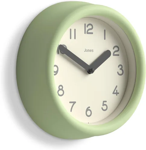 Vista 10 de JONES CLOCKS® Reloj de pared Fuze Reloj redondo pequeño Beige Diseño moderno juguetón con presencia escultórica suave Ideal para cocinas