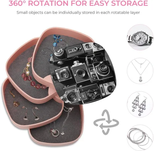Vista 4 de Caja de joyería retro Cool Camera Collection para mujer, organizador de joyas, organizador de almacenamiento de anillos, organizador