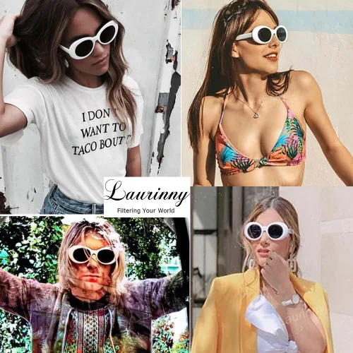 Vista 2 de Auténticas gafas de sol Clout Bold Oval Retro Mod Moda Gafas de sol Clout lente redonda