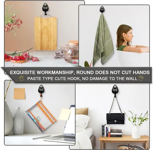 Vista 7 de Llavero de búho nocturno, llaves de soporte para llaves, llave de pared magnética de búho nocturno, lindo soporte para llaves de búho, creativo y 3