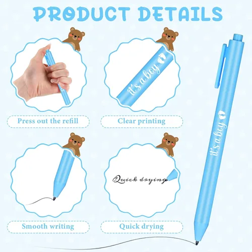 Vista 3 de CTOSREE 250 piezas de recuerdos para bebés, incluye bolígrafos, llaveros de ángel, bolsos, tarjetas para baby shower, revelación de género