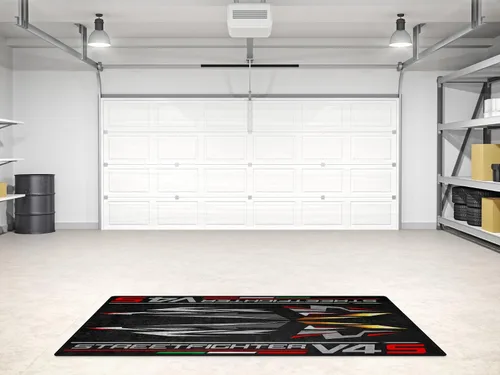 Vista 4 de Tapete de estacionamiento para modelos de motocicleta Streetfighter V4 S, tapete para exhibir y para pozo, lavable, antideslizante, para garaje
