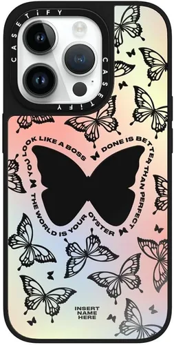Vista 18 de CASETiFY Mirror - Funda para iPhone 15 Pro Max [reflectante, protección contra caídas de 4.9 pies/compatible con Magsafe] - Lindas impresiones