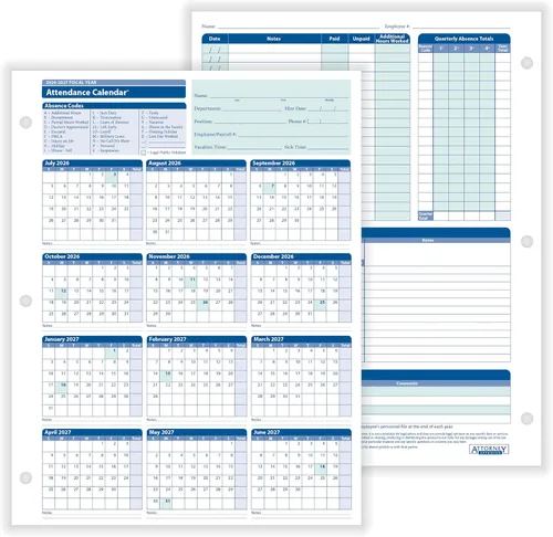 Vista 9 de ComplyRight Calendario de asistencia académica 2025-2026, paquete de 50